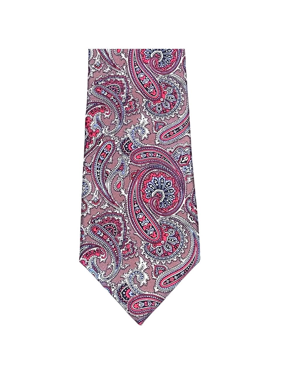Vintage Andhurst Red Blue Paisley Silk Tie, Made in USA, 58"